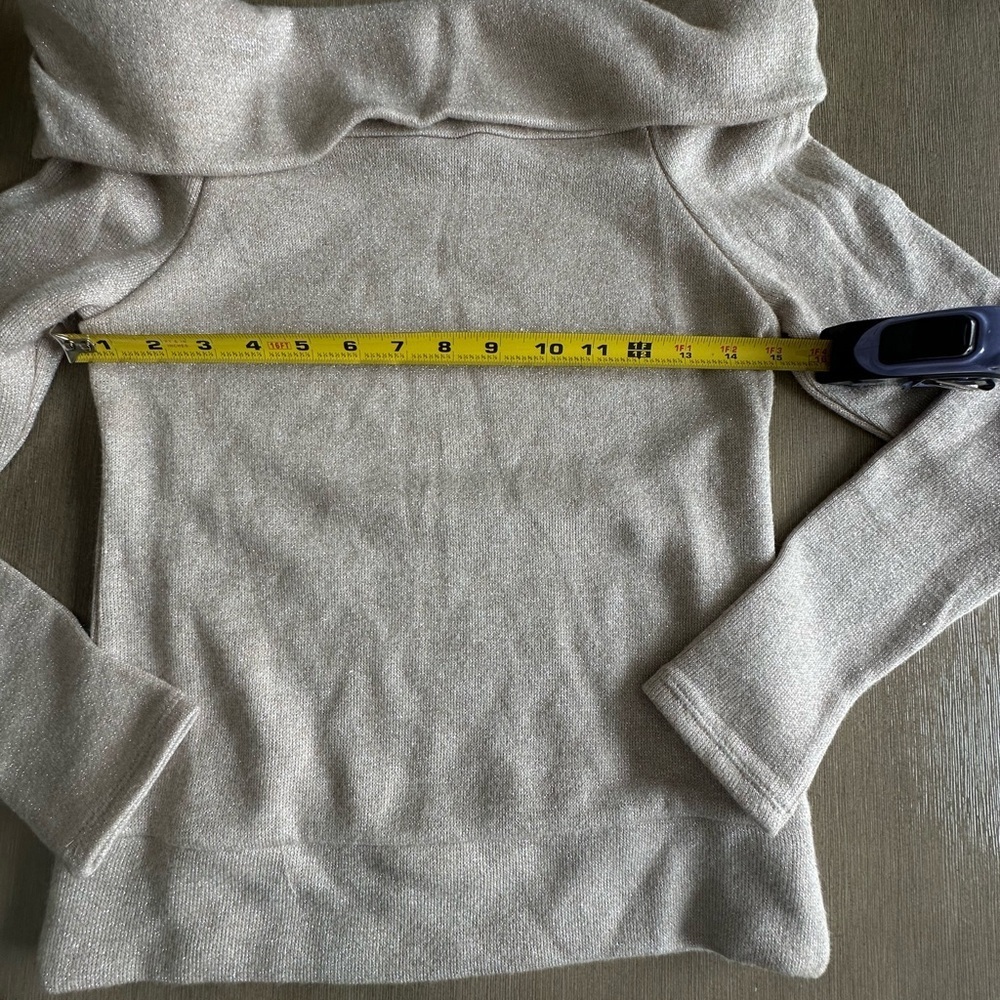 White House Black Market Cream sparkle Off-Shoulder Sweater - Picture 3 of 5